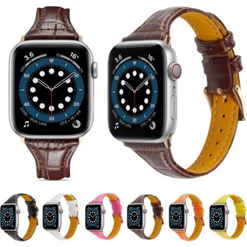 Leather Watch Straps for Apple Watch 6 SE 5 4 3 Business Leather Bracelet Band 38mm 40mm 42mm 44mm Sports Loop Band for Iwatch