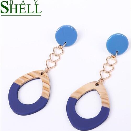 Shell Bay Fashion Jewelry Earrings Boho punk/Dangle Earrings Women Kpop Long Resin Earrings Earing Minimalist Wholesale Heart cc