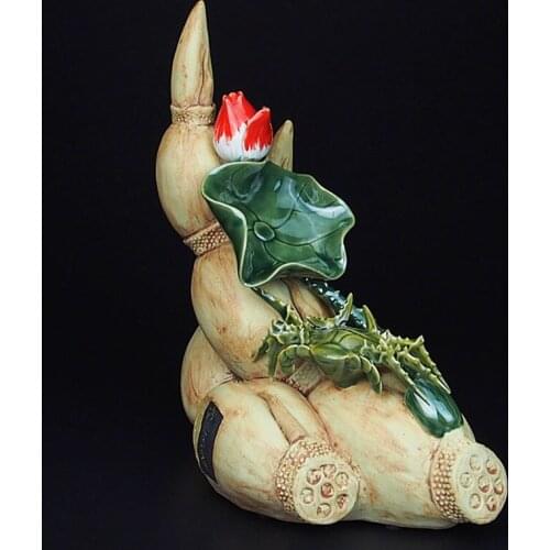 Folk Art Porcelain Ceramic Traditional Chinese Fruit Figurine Collection Vivid Handcraft for Home Decoration SYXF017