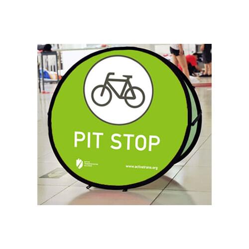 Outdoor Circle POP Up Frame Banner, Full Color Printed Your Graphic & Logo, Metal Steel POPup A Frame / 5pcs, 100X100cm