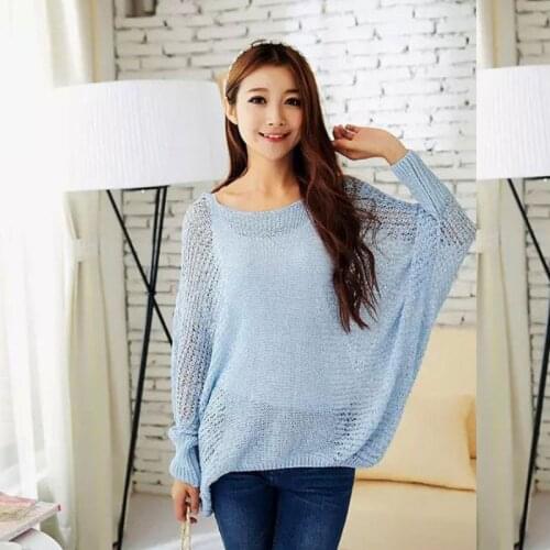 15-20 years old girls clothes in Older children knit sweater coat bat sleeve hollow casual jacket fashion quality child clothing