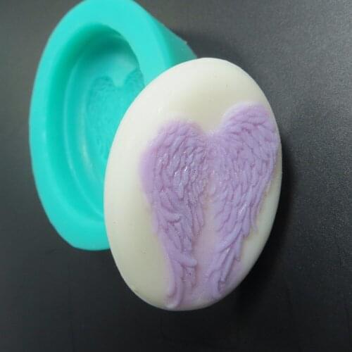 QT0099 Oval Silicone Mold Sugarcraft Fondant Mould Sugar Craft Wings Mould Silicone Mold Chocolate Resin Clay Cake Decorating