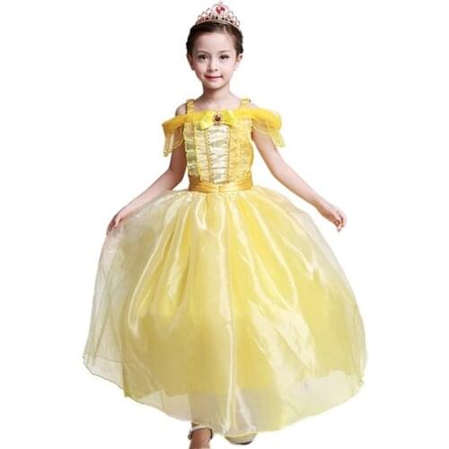 New girls dress European American movies Beauty and beast bell princess dress Party dress