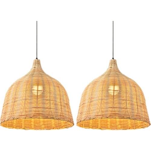 Rattan Lamp Pendant Light Vintage Hanging Lamp Shades E27 Living Room Dining Room Decor Cafe Restaurant Hanglamp