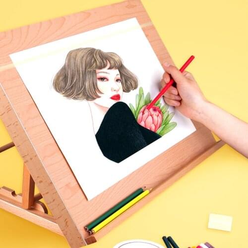 Portable Sketch Easel Wooden Desktop Easel Artist Tabletop Drawing Board Stand Easel For Watercolor Oil Painting Art Supplies