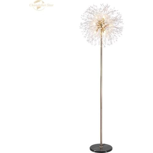 Modern LED Crystal Floor Lamp Creative Fashion for Home Hotel Art Dandelion Lamp Dandelion Floor Light