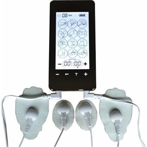 FDA Dual Electronic Touch Screen Smart Tens Massager Unit 12Mode Mobile Style Full Body Back Knee Pain Relief Muscle Stimulator