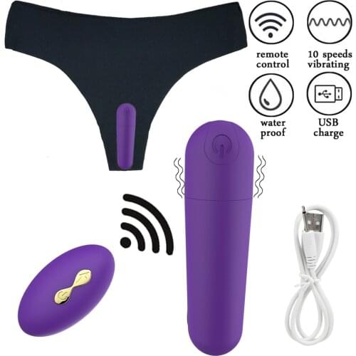 Vibrating Panties 10 Function Wireless Remote Control Rechargeable Bullet Vibrators Strap on Underwear Vibrator for Women