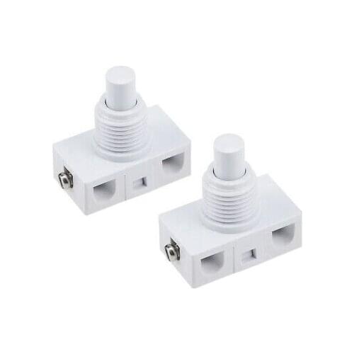 Inline Foot Pedal Push Button Switch, Lamp Control ON/Off White 2 Pcs