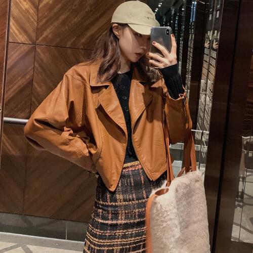 Women Faux Leather Jacket Womens Leather Jacket Autumn and Winter Loose Motorcycle Jacket Thick Veste Femme