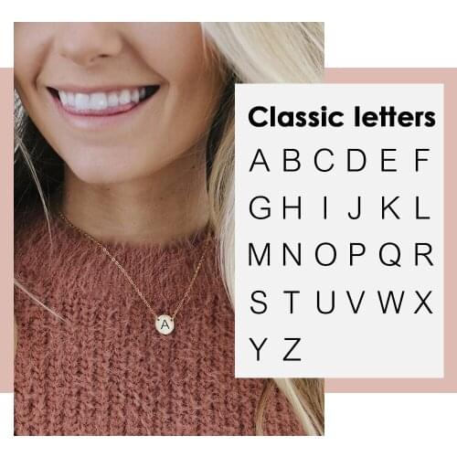 Visunion Personality Classic Alphabet Necklace Female Fashion Design 316L Stainless Steel Necklace Pendant for Engagement Party