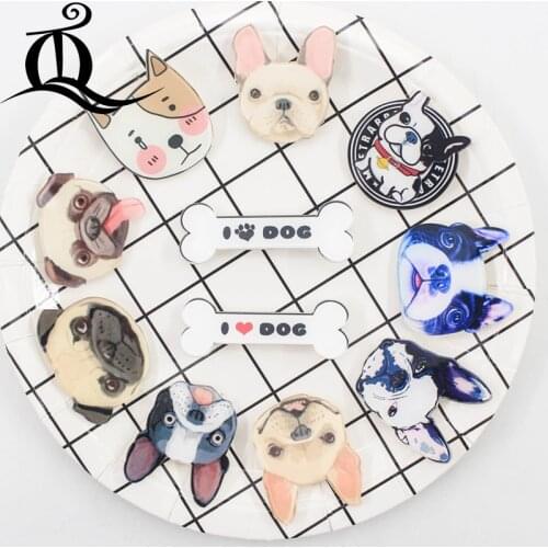 1PCS MIX lovely animal dog Cartoon Icons on The Pin Kawaii Icon Badge on Backpack Badges for Clothing Acrylic Badges Z40