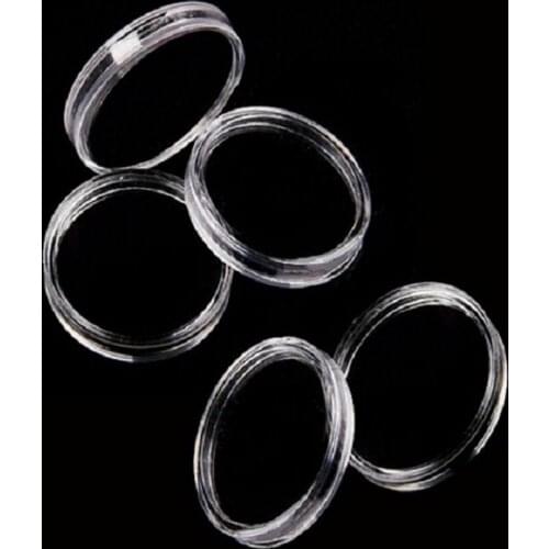 10Pcs/set Plastic Storage Clear Round Coin Photo Holder 23mm Cases Display Case Coin Collect Boxes