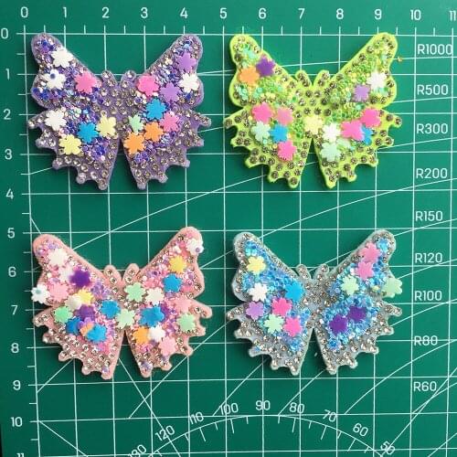 10pcs/bag Glitter Butterfly Sequins Hot Diamond Diamond Patch DIY Mobile Phone Case Hairpin Clothing Accessories