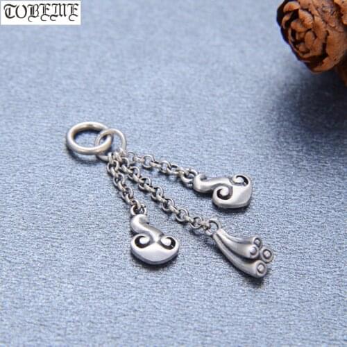 100% 925 Silver Lucky Symbol Charm Sterling Good Luck Pendant Solid Silver DIY Bracelet Charm Jewelry Findings