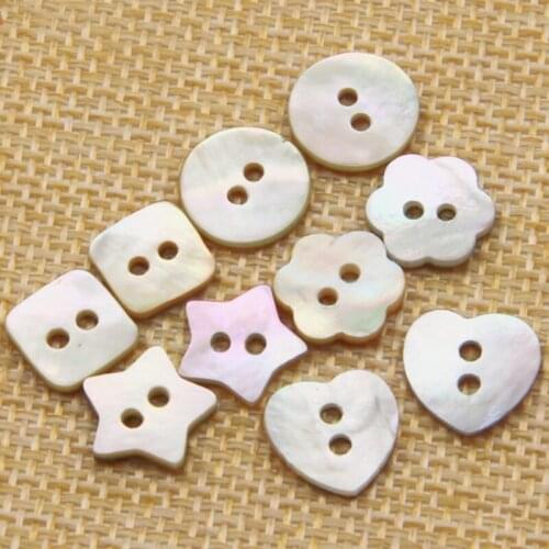 100Pcs Handmade DIY Shell Button Thicken Round Shirt Knitwear Two-eye Button Garment Decoration Button Sewing Supplie