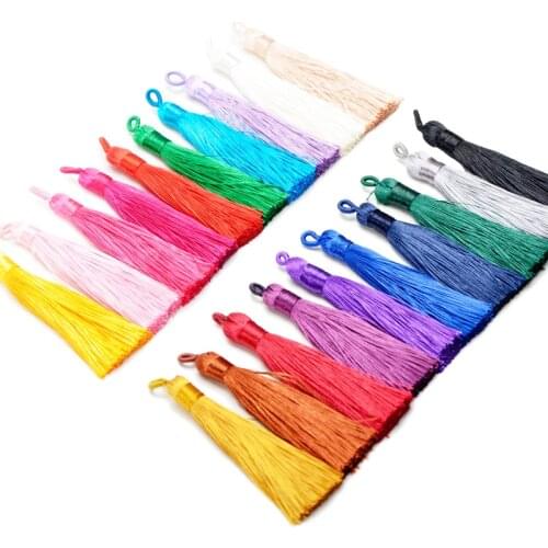 5-20Pcs Color Ice Silk Tassels Fringe Pendant DIY Craft Material Jewelry Ornaments Tassels Trim Garments Curtains Decor Tassels