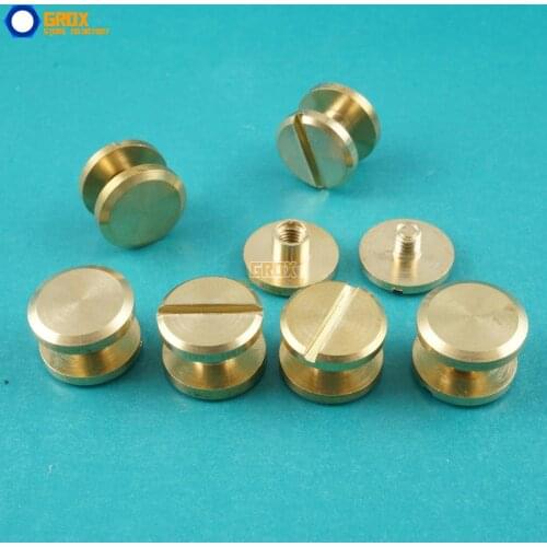 50 Set 10*3mm Solid Brass Rivet Chicago Screw for Leather Craft Belt Wallet / Flat