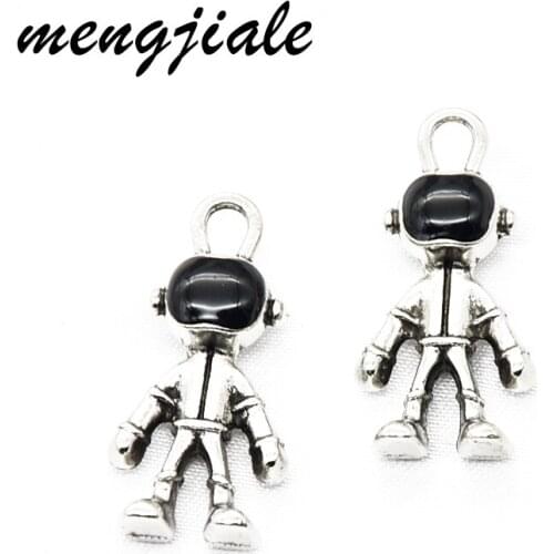 6PCS Wholesale Vintage Metal Space Man Universe Charms Enamel Astronaut Star Pendant For Jewelry Findings DIY Craft