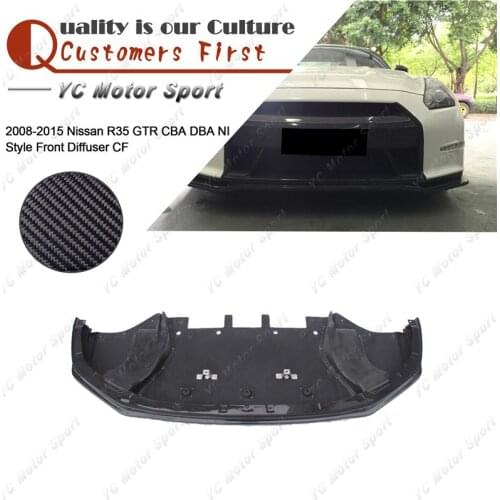 Car Accessories Carbon Fiber NI Style Front Lip with Diffuser Fit For 2008-2015 R35 GTR CBA DBA Front Diffuser