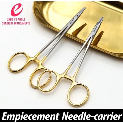 Needle holder with gold handle insert needle holder double eyelid pliers cosmetic plastic embedding instrument