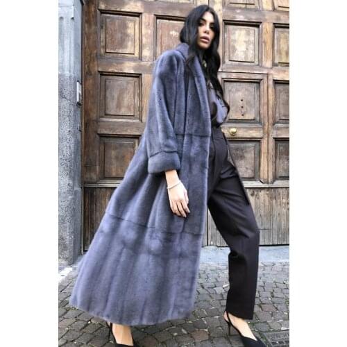 FURSARCA 2021 New Natural Mink Fur Coat Genuine Luxury Woman Long Coats High Quality Elegant Solid Color Real Fur Outerwear