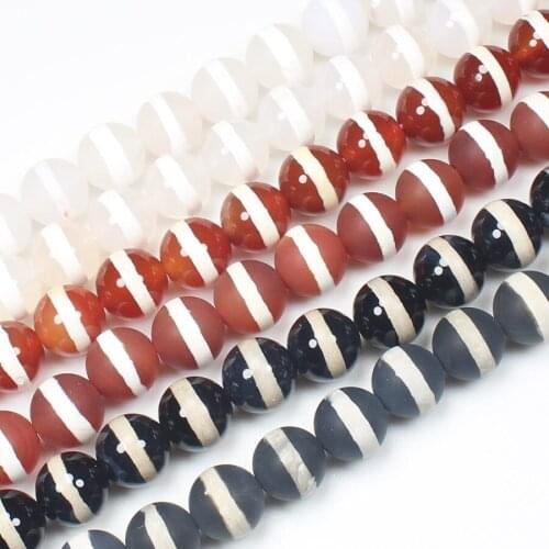 Smooth/Matte One Line 6-12mm Tibet Dzi Agate Round Beads ,DIY Jewelry Making ! We provide mixed wholesale for all items