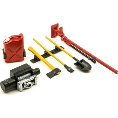 GWOLVES 4pcs/6pcs mini High simulation Tool Set For 1:10 Rock Crawler Axial SCX10 CC01 RC4WD D90 TF2 trax trx-4 RC Parts