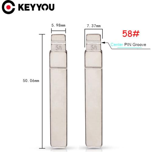 KEYYOU 10 pcs/lot Universal Uncut Flip KD Remote Key Blade VA2 Without Blade Type #58 for Citroen for Peugeot NO. 58