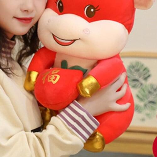 Chinese New Year Animal Plush Red Cattle Doll Cow Lucky Doll Stuffed Animal Q6PD