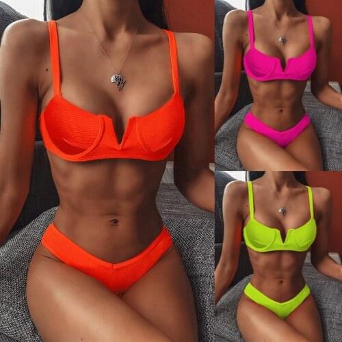 Bikini 2021 New Swimsuit V-neck Female Swimwear Push Up Bikini Set Sexy V Waist Bathing Suit Women Beachwear Swimming Suit