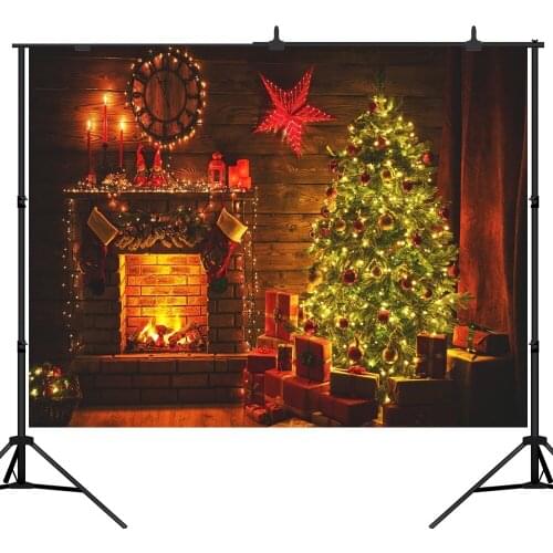 Lyavshi Christmas Tree Fireplace Gift Interior Photography Backgrounds Photographic Backdrops For Photo Studio