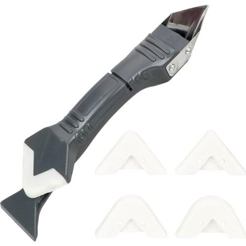 NICEYARD Multifunction Window Squeegees 3 in 1 Silicone Plastic Sealant Spreader Spatula Metal Scraper Cement Caulk Removal Tool