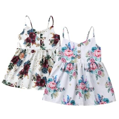 Fashion Kids Baby Girls Floral Princess Sleeveless Dress Sundress Summer Girls Casual Dresses Clothes