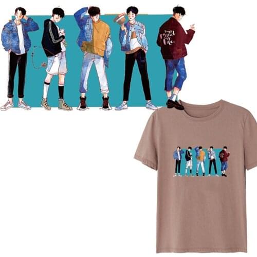 Cartoon Handsome Boy Patches Iron On Transfers For Clothes ironing stickers On Clothing Applique Washable A-level Thermal Patch