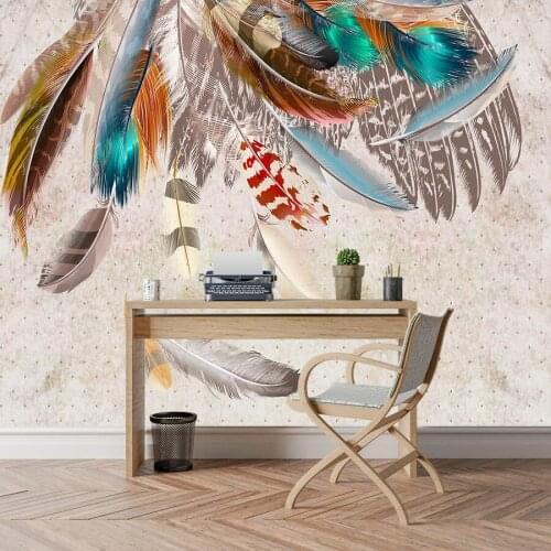 Mural Wallpaper 3d Wallpapers for Living Room Contact Wall Papers Home Decor Paper Bedroom Self Adhesive Wallpaper Cafe Feather