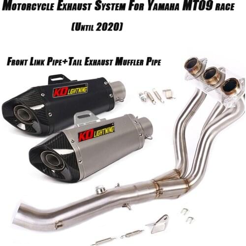 Front Link Pipe Stainless Connect Tail 51mm Exhaust Muffler Tube Lossless installation For Yamaha MT09 race FZ09 Full Set System