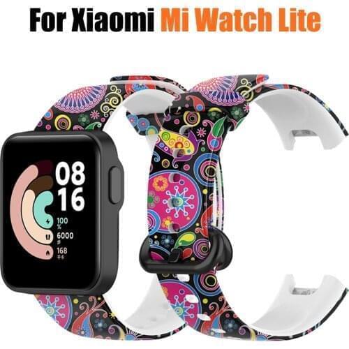 For Xiaomi Mi Watch Lite Silicone Strap Colored Print Bracelet Watchbands Smart Watches Bands miwatch light