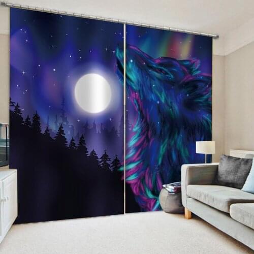 Luxury Blackout 3D Window Curtains For Living Room Bedroom blue moon curtains Decoration curtains