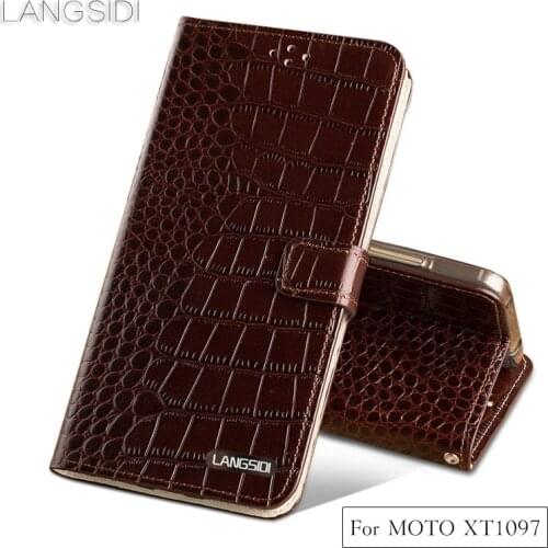 Luxury phone case Crocodile tabby fold deduction phone case For MOTO XT1097 cell phone package handmade custom