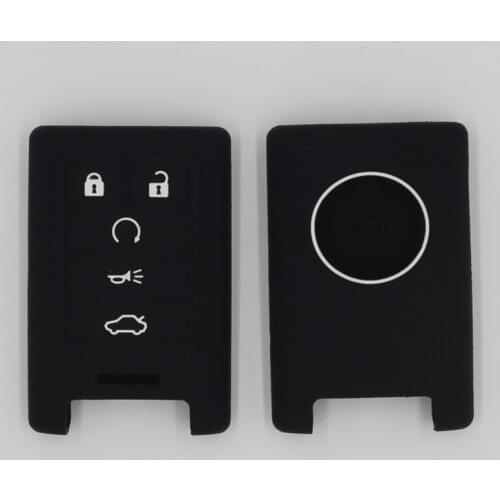 Silicone key fob protect skin cap holder set cover case for Cadillac ATS CT6 CTS SRX XTS 2017 2018 2019 Remote 5 button keyless