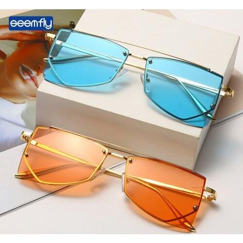 Seemfly 2021 New Vintage Square Sunglasses Brand Designer Sun Glasses Metal Frame Sunshades Men Women Driving Spectacles Unisex