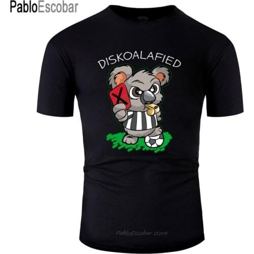 Create Humor Diskoalafied Koala Referee Red Card Soccer Tshirt Cotton Round Neck Mens Tee Shirt Clothing Short-Sleeve Hiphop Top