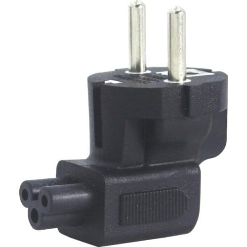 90 degree angle eu plug adapter European Schuko plug EU CEE7/7 to IEC C5 plug Angled IEC C5 to Europe CEE7/7 cable plug adapter