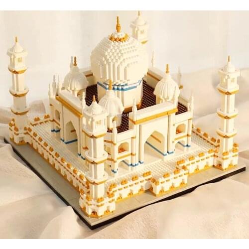 Street View Taj Mahal Mini Building Blocks Diamond Bricks World Famous Architecture Model Educational Toys For Kid Gifts 4146Pcs
