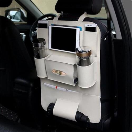 20 X Universal Black/White Car Seat Back Storage Bag Organizer Travel Box Pocket Multi-pocket PU Leather Protector