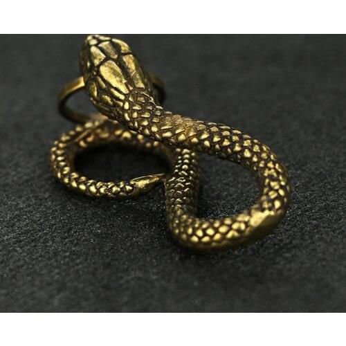 Vintage Decoration Brass Handmade 12 Zodiac Vivid Delicate Snake Decoration