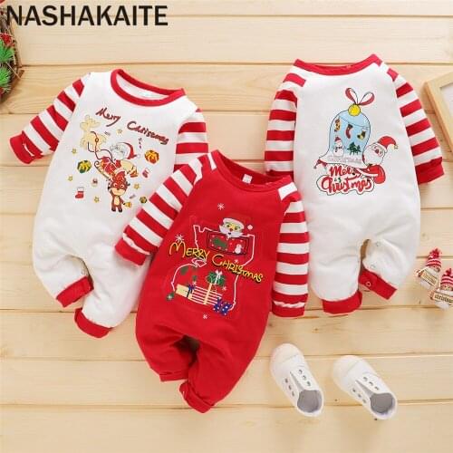 ZAFILLE My First Christmas Baby Rompers Santa Claus Printed Jumpsuit For Kid Overalls Newborn Christmas Costume Baby Clothes