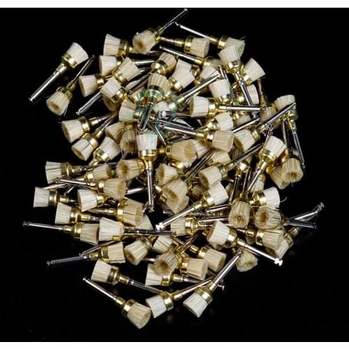 Dental Latch Flat Bowl Brush Polishing White Bristle Prophylaxis Bristle Brush