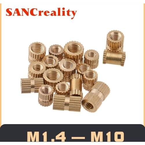 100pcs/50pcs/20pcs/10pcs m1.4 M2 M2.5 M3 M4 M5 M6 M8 Braas insert nut Injection Molding Brass Knurled Thread Inserts Nuts